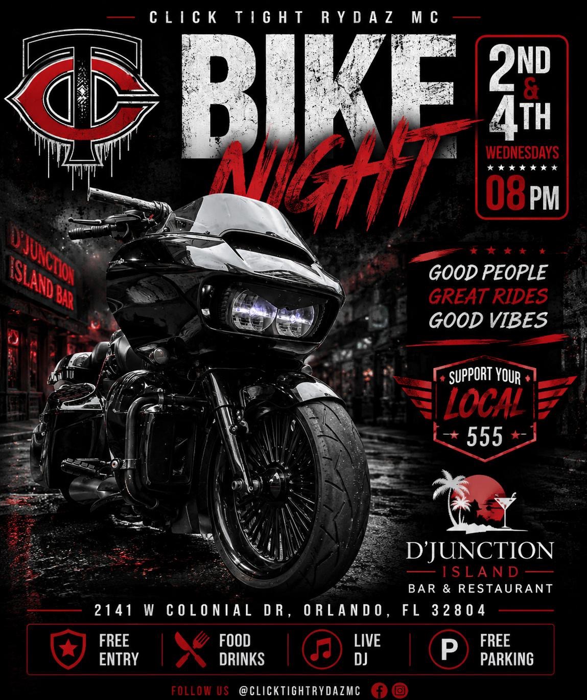 Click Tight Rydaz MC Bike Night flyer